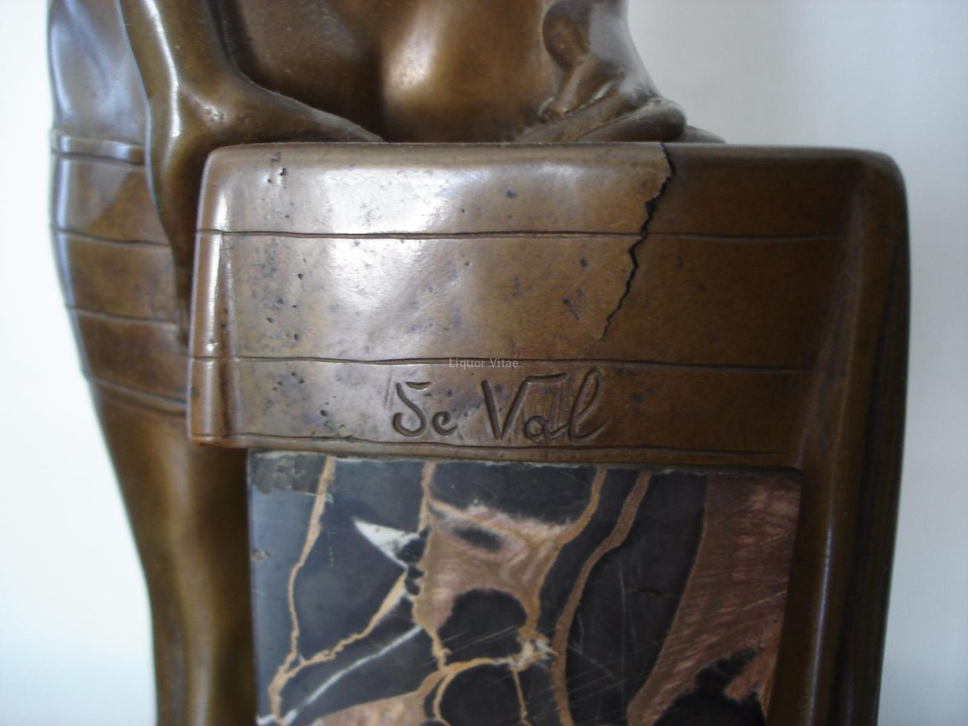 Scultura In Bronzo Di Antonio De Val, Donna Seminuda, Anni '30, Area Napoletana