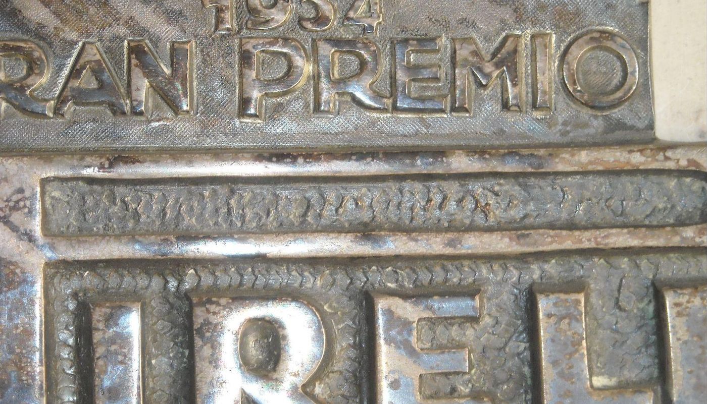 Targa Scultorea Pirelli 1954 Ciclismo Malinverni Bronzo Argentato