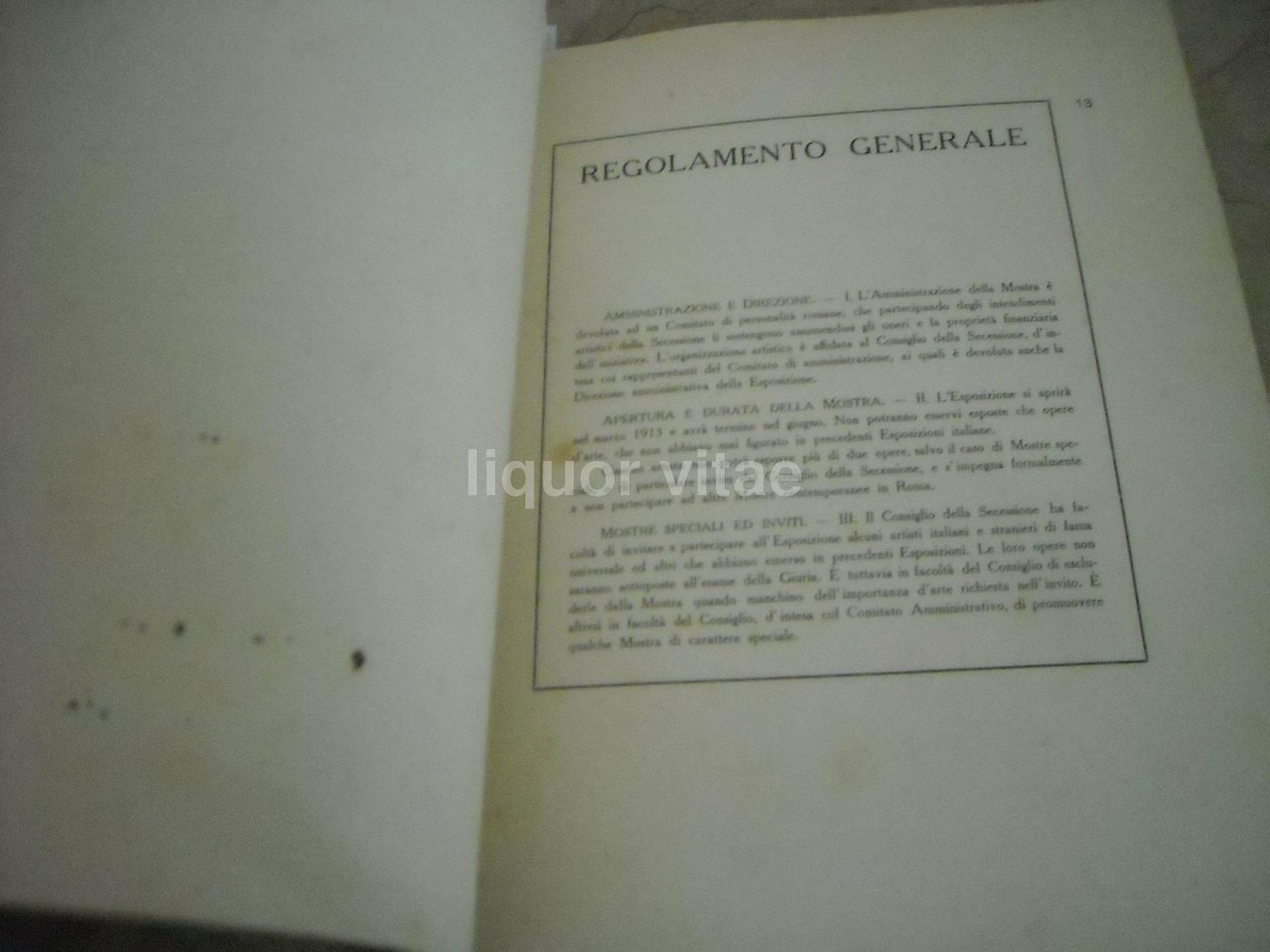 Catalogo Prima Esposizione Internazionale d'Arte Della "Secessione", Roma 1913