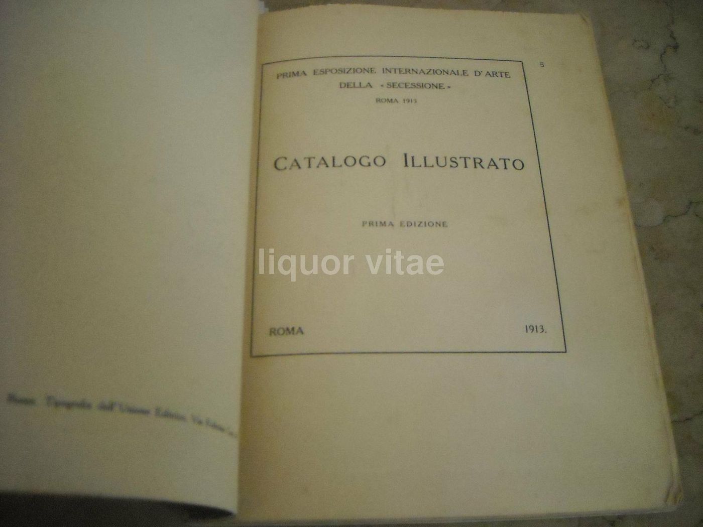 Catalogo Prima Esposizione Internazionale d'Arte Della "Secessione", Roma 1913