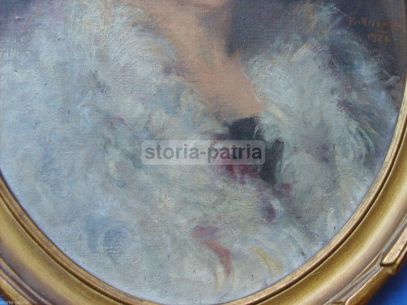 Ritratto Di Gentildonna, Beppe Assenza, 1926   Olio Su Tela Ovale