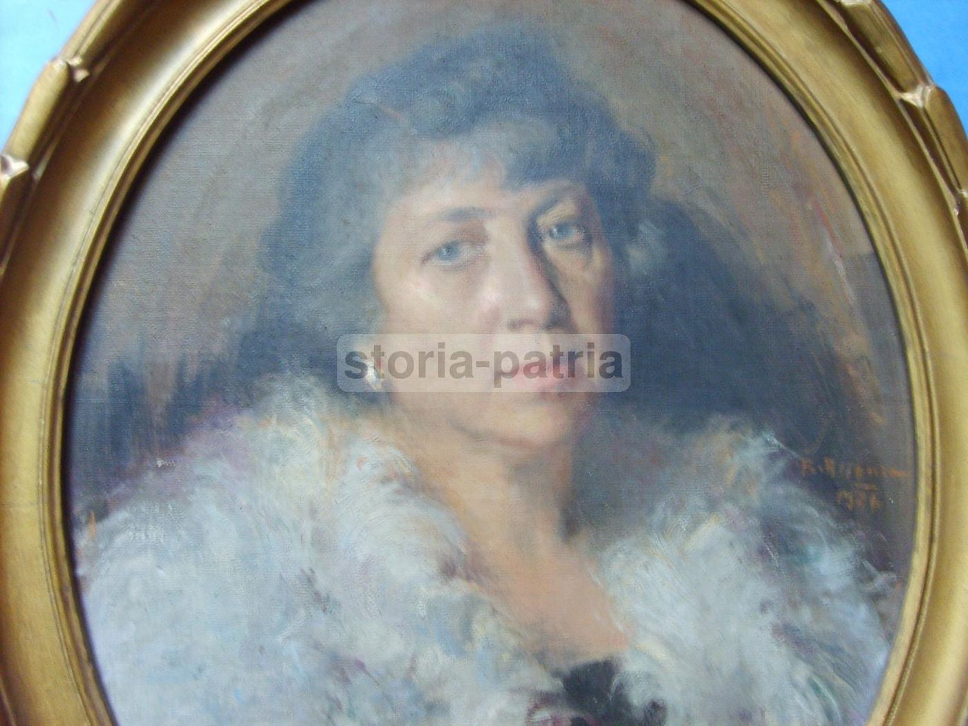 Ritratto Di Gentildonna, Beppe Assenza, 1926   Olio Su Tela Ovale
