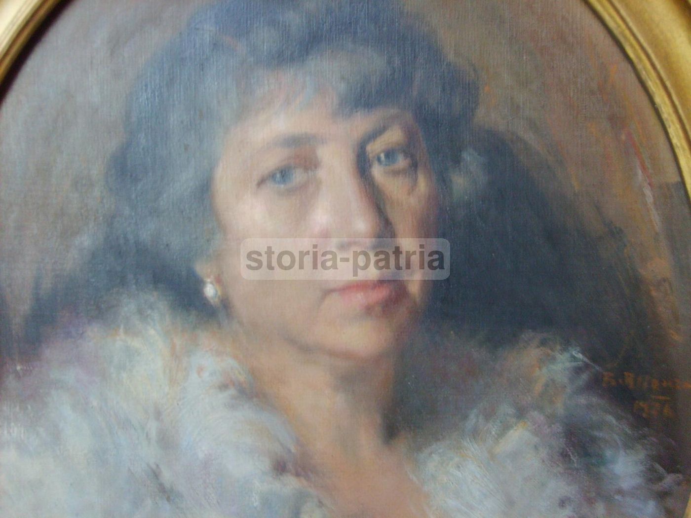 Ritratto Di Gentildonna, Beppe Assenza, 1926   Olio Su Tela Ovale
