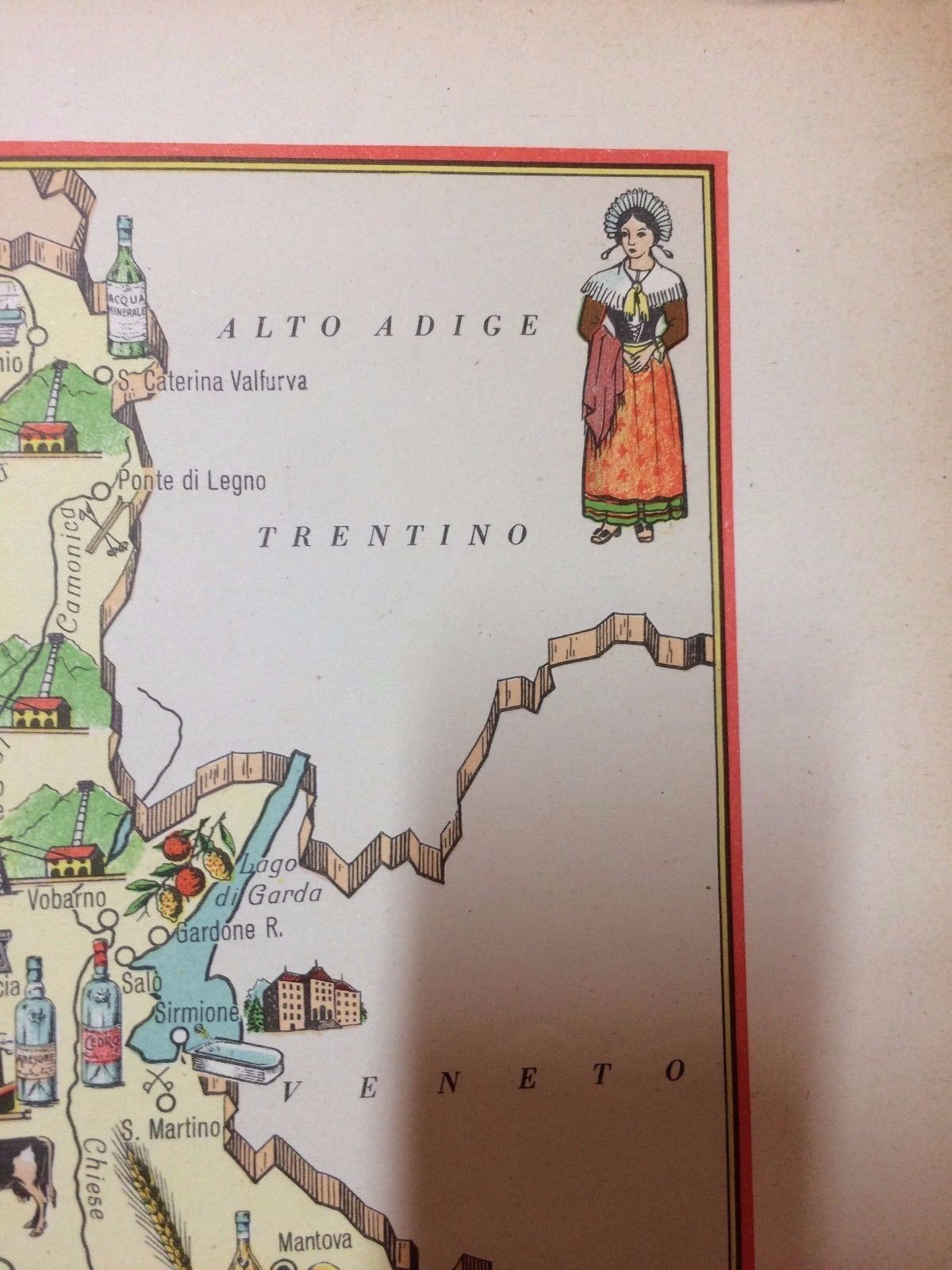 Mappa Economica Lombardia Anni '50, Bolis Bergamo, Como, Brescia, Pavia