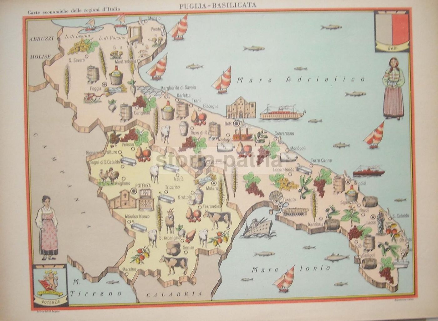 Mappa Economica Lombardia Anni '50, Bolis Bergamo, Como, Brescia, Pavia
