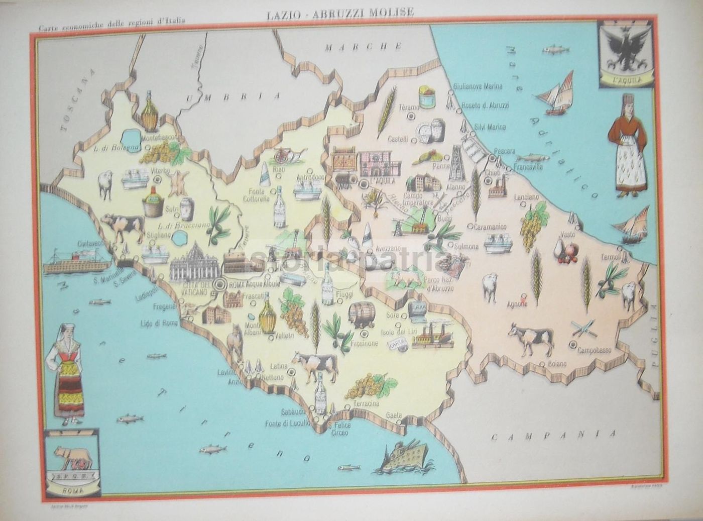 Mappa Economica Lombardia Anni '50, Bolis Bergamo, Como, Brescia, Pavia