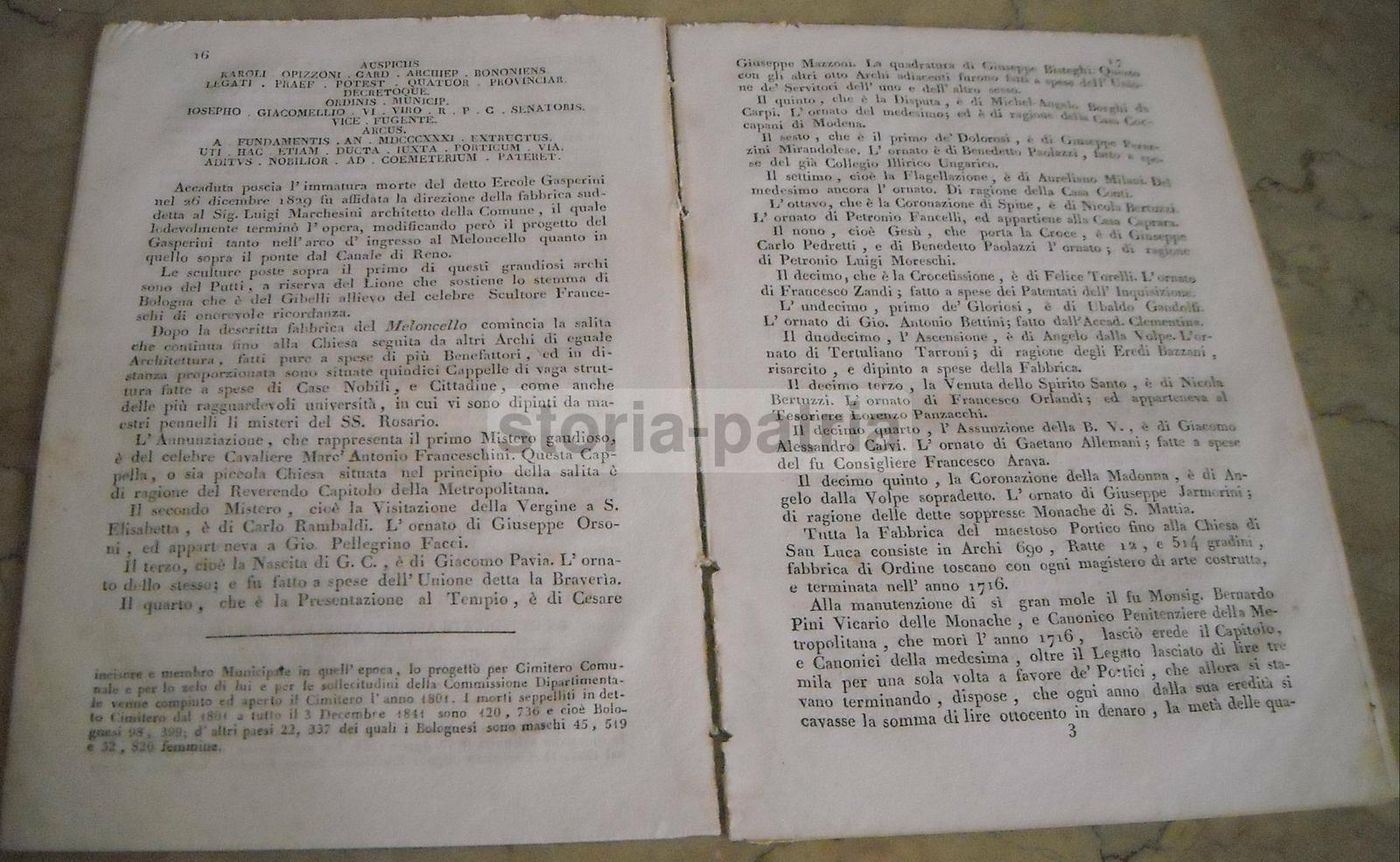 Ragguaglio Storico Dell'Immagine Di Maria Vergine Di San Luca, Bologna, 1842