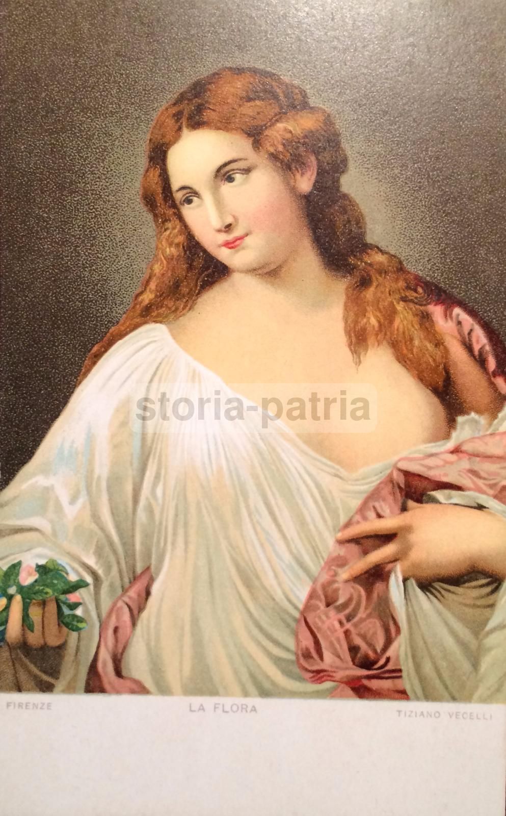 Allegoria Della Flora: Antica Cartolina Cromolitografica Degli Anni '20