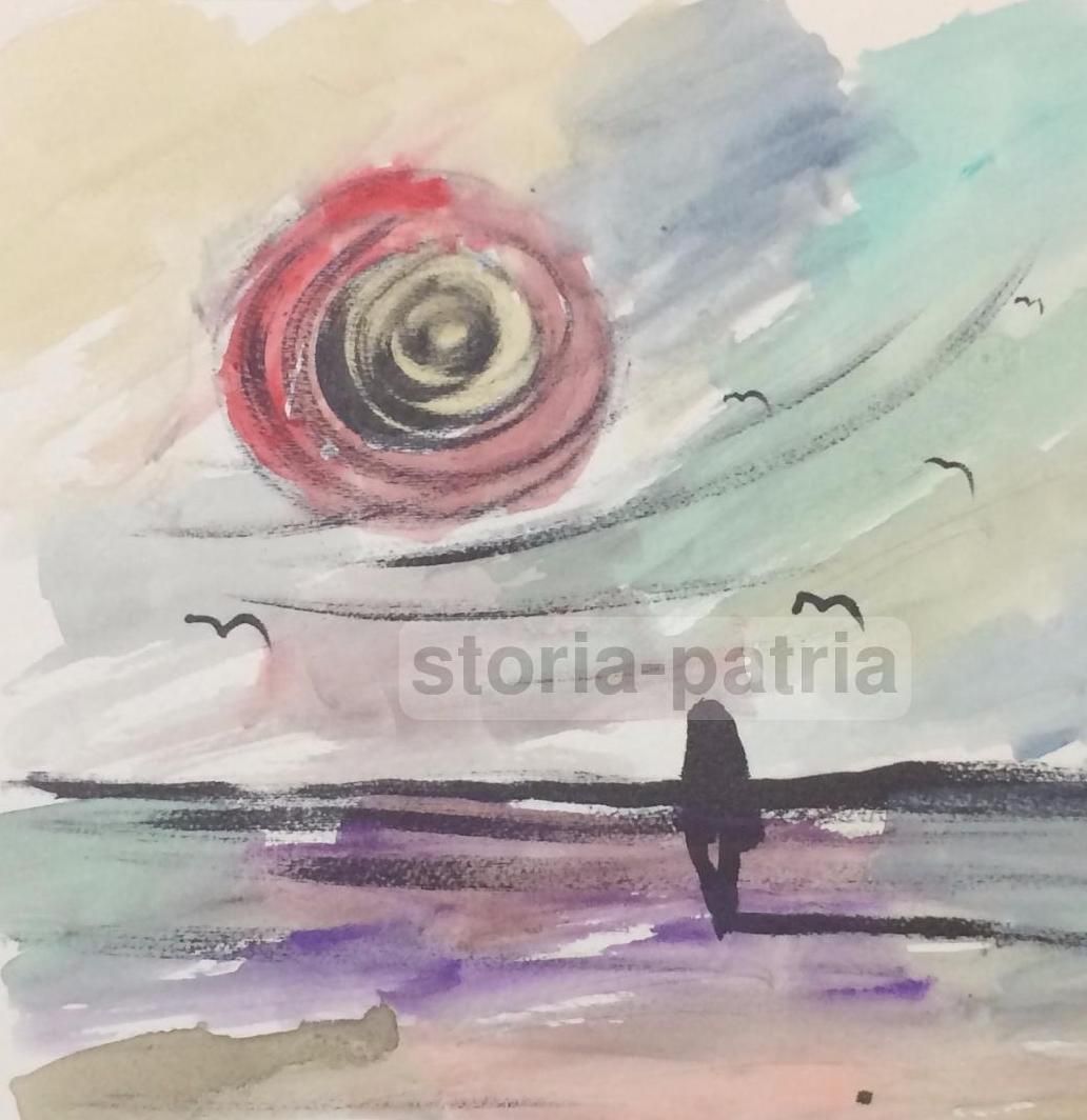 Grafica Paesaggio Informale Antonio Bertè Napoli Anni '70
