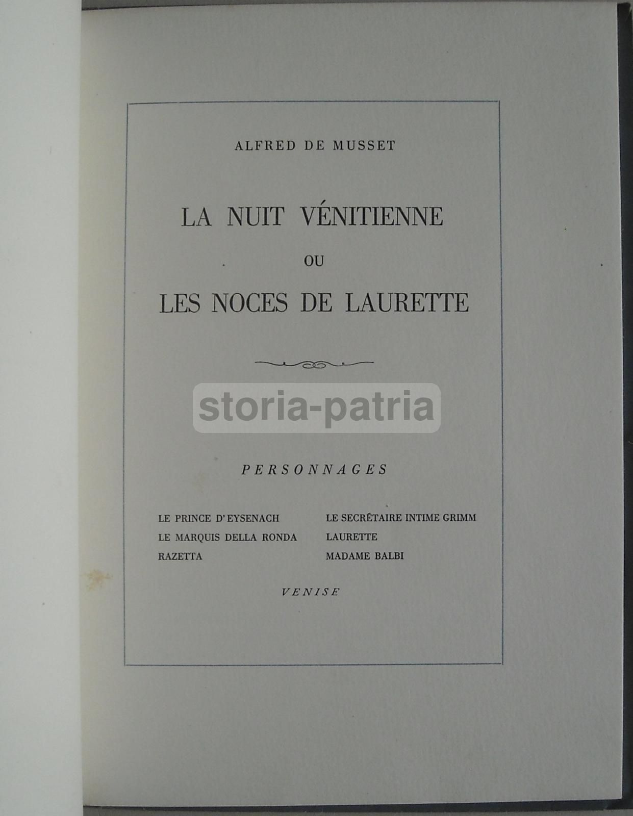 Alfred De Musset, La Nuit Vénitienne: Saggio Editoriale Con Litografie Di Renzo Munari, Urbino, 1950