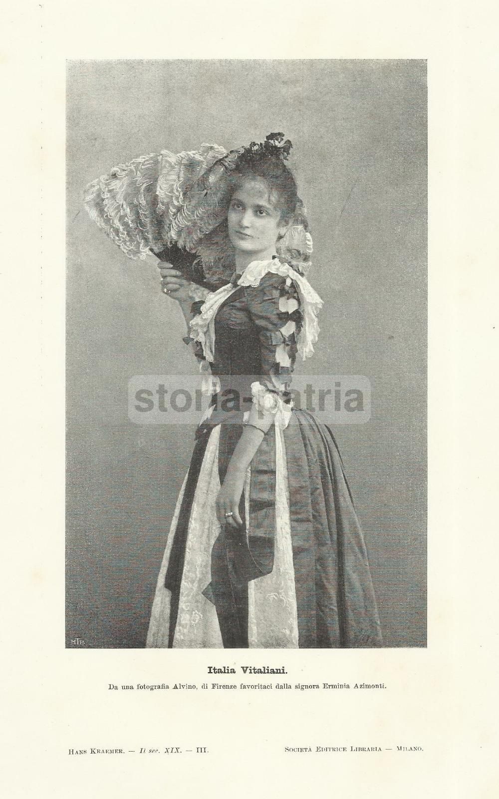 Ritratto Fotografico Di Italia Vitaliani, Attrice Teatrale