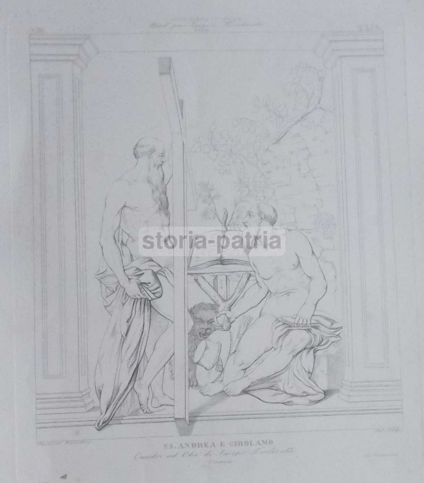 Santi Andrea E Girolamo, Incisione All'Acquaforte Da Jacopo Robusti Detto Il Tintoretto