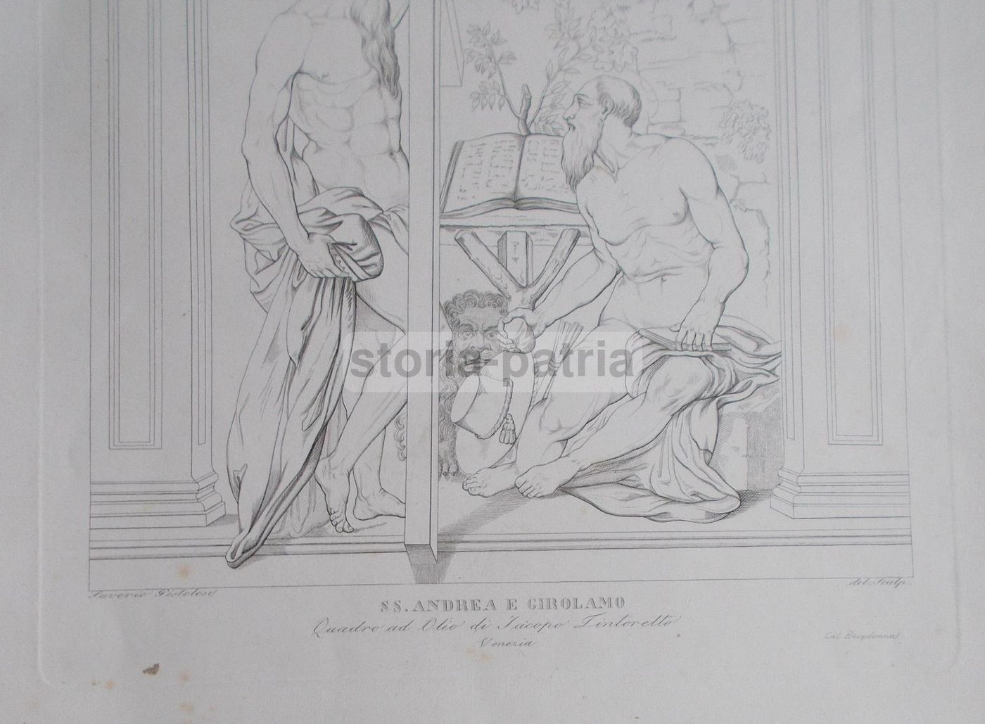Santi Andrea E Girolamo, Incisione All'Acquaforte Da Jacopo Robusti Detto Il Tintoretto
