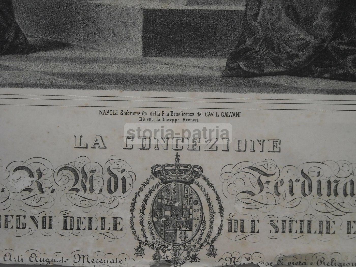 Litografia Dell'Immacolata Concezione Da Tiziano Per Ferdinando II, Napoli, Metà XIX Secolo