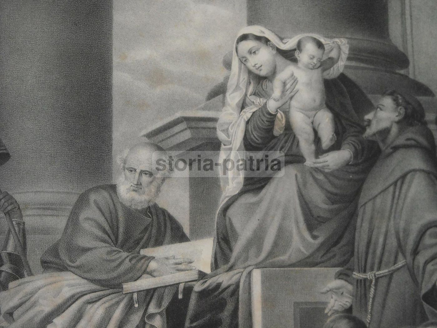 Litografia Dell'Immacolata Concezione Da Tiziano Per Ferdinando II, Napoli, Metà XIX Secolo