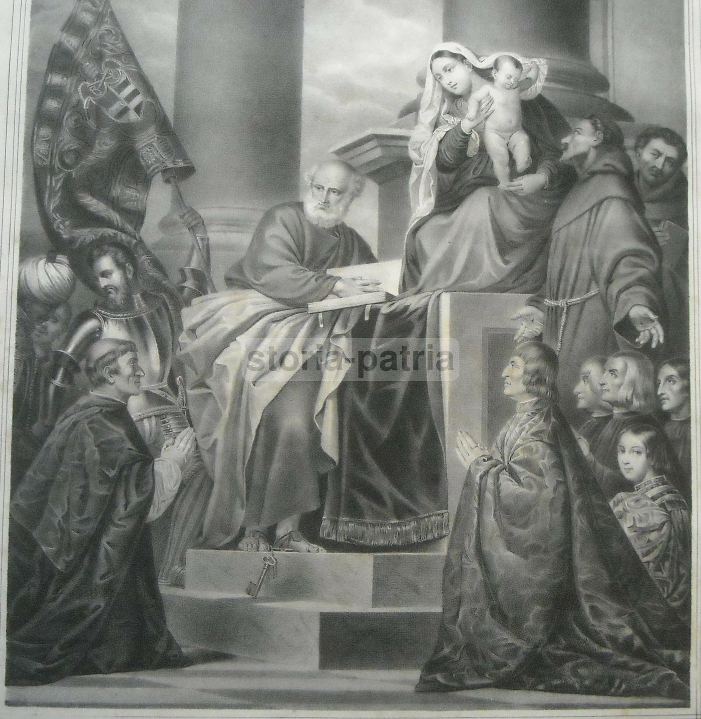 Litografia Dell'Immacolata Concezione Da Tiziano Per Ferdinando II, Napoli, Metà XIX Secolo