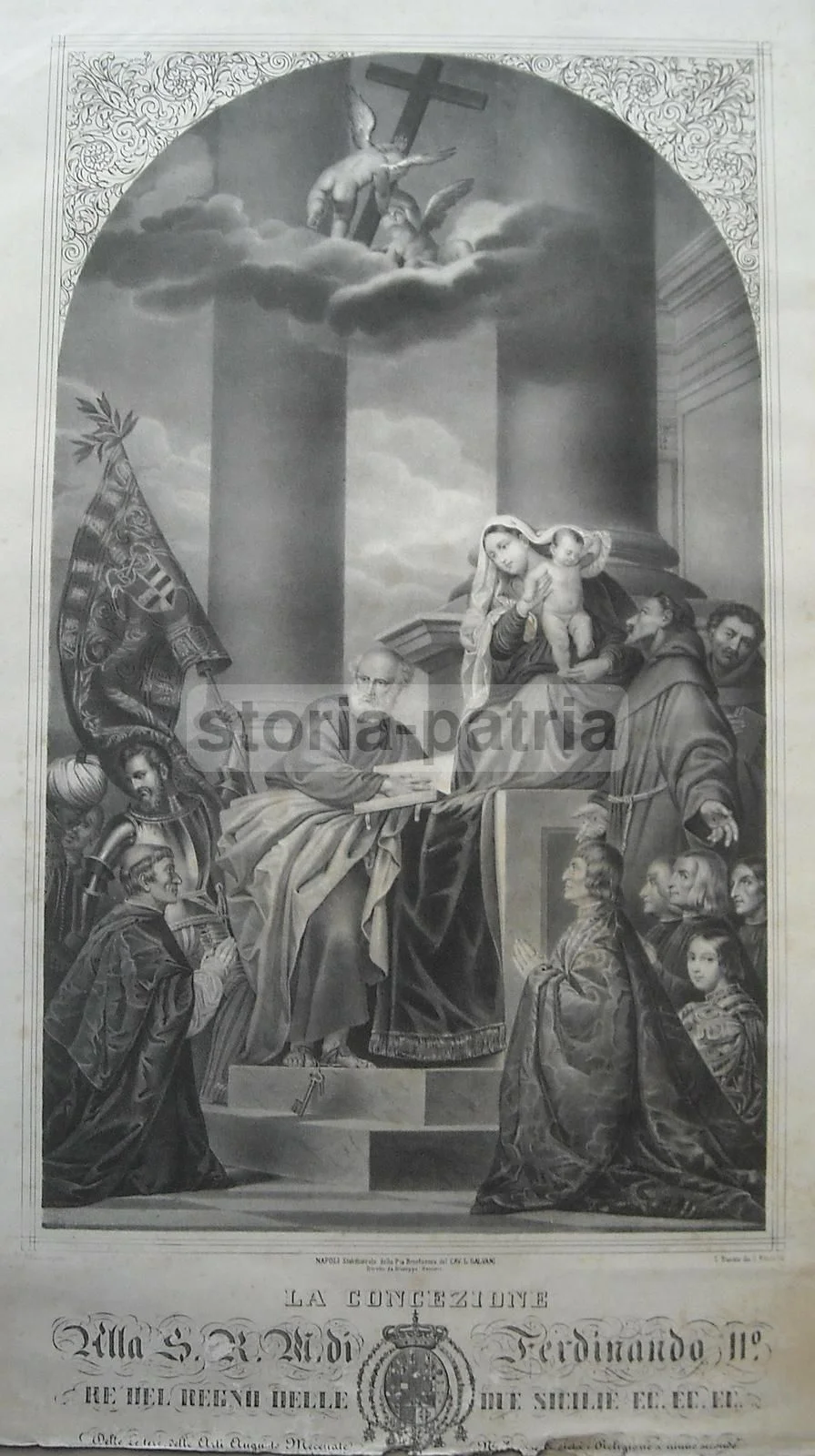 Litografia dell'Immacolata Concezione da Tiziano per Ferdinando Ii, Napoli, Metà Xix Secolo