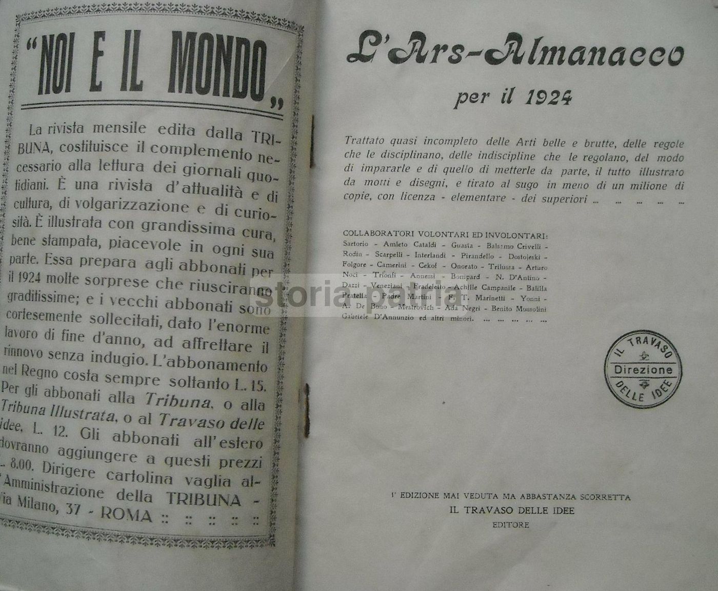 Ars Almanacco Del Travaso 1924: Futurismo, Marinetti, Pratella