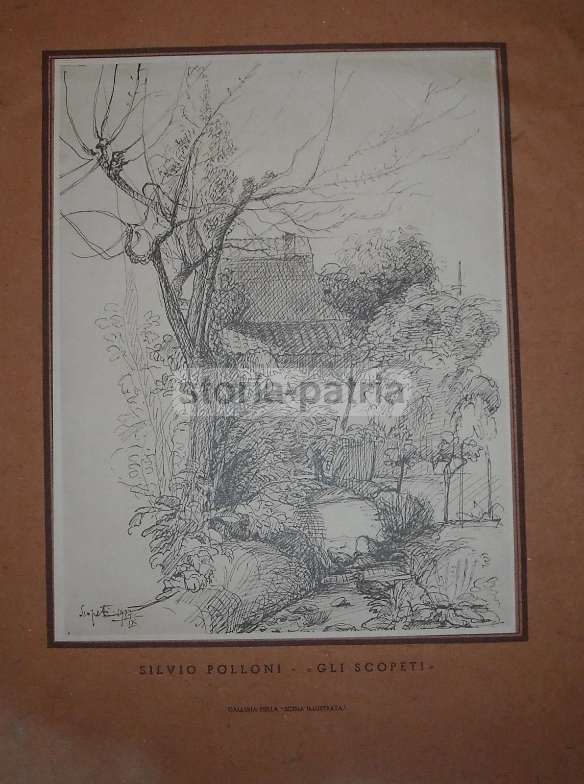 Stampa Silvio Polloni, Gli Scopeti, Toscana, Anni '40, Scena Illustrata