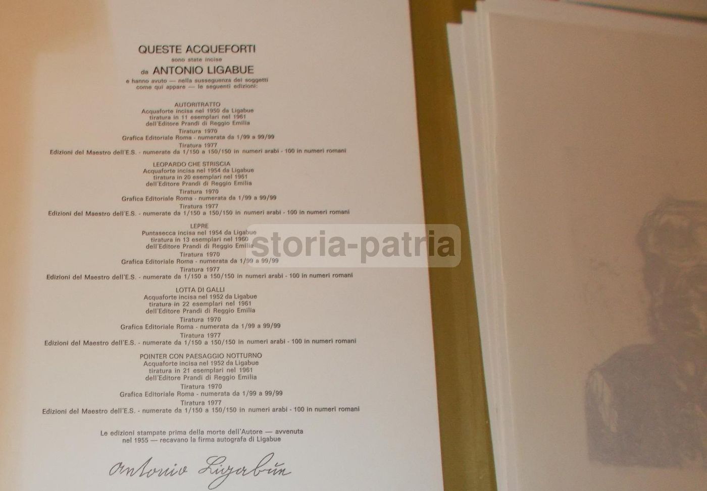 Ligabue: Cartella Con 5 Acqueforti Originali, Zavattini E Bartoli, 1977