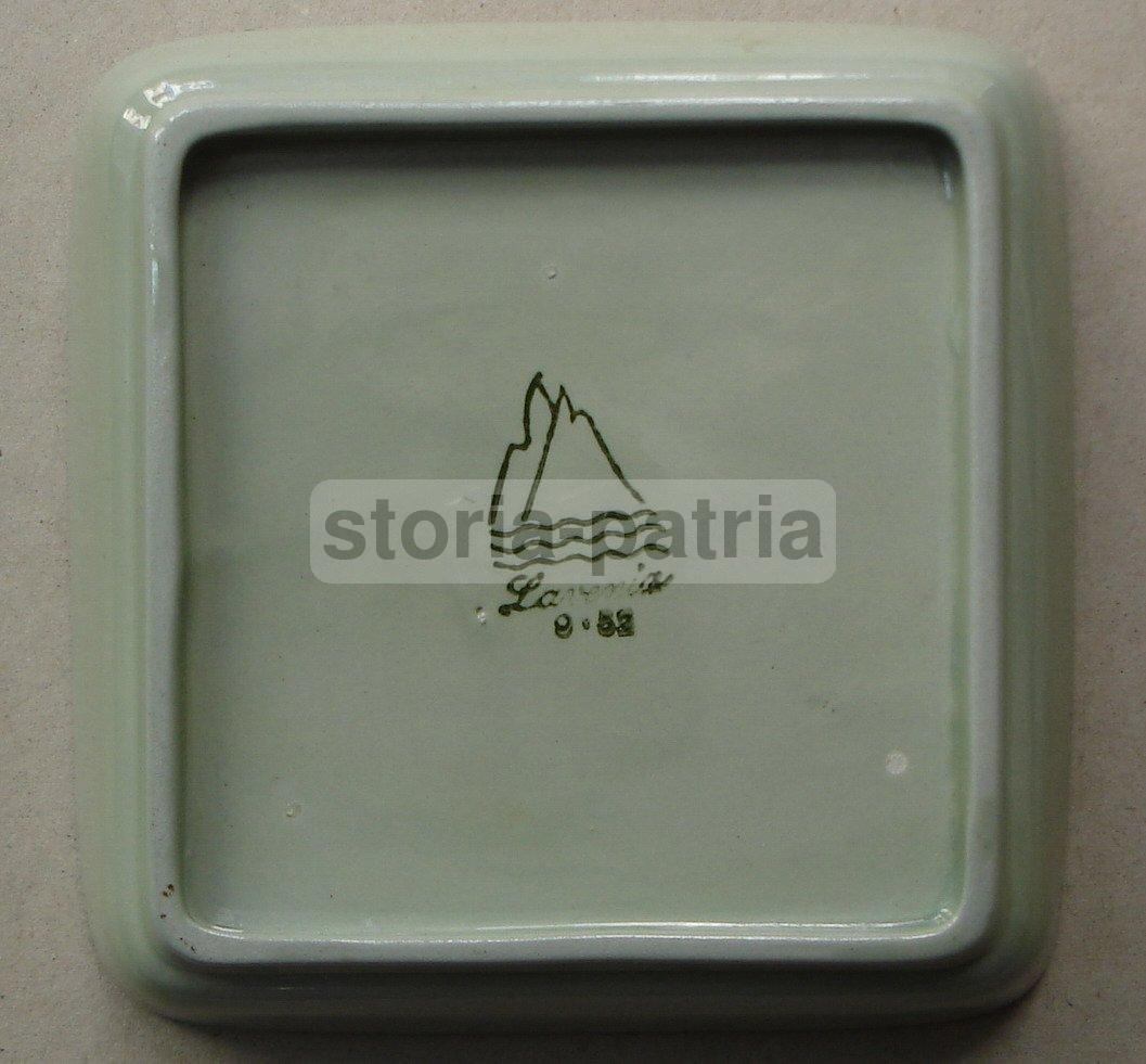 Scodella Ceramica Lavenia Anni '30 '40 Verde Art Déco