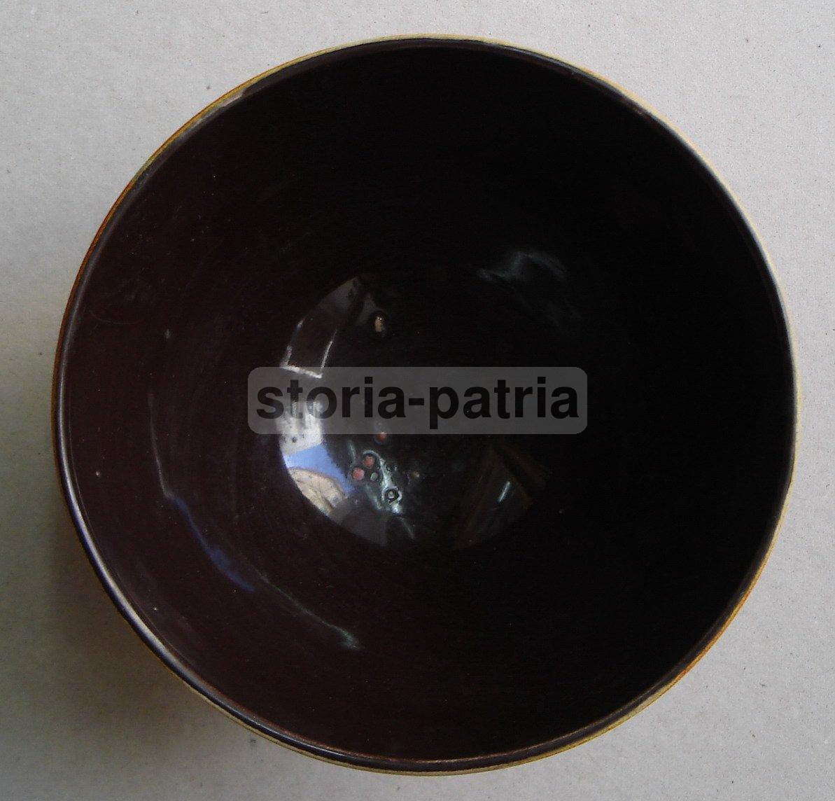 Coppa In Ceramica Lavenia Andlovitz, Anni '30, Rossa Bicromatica