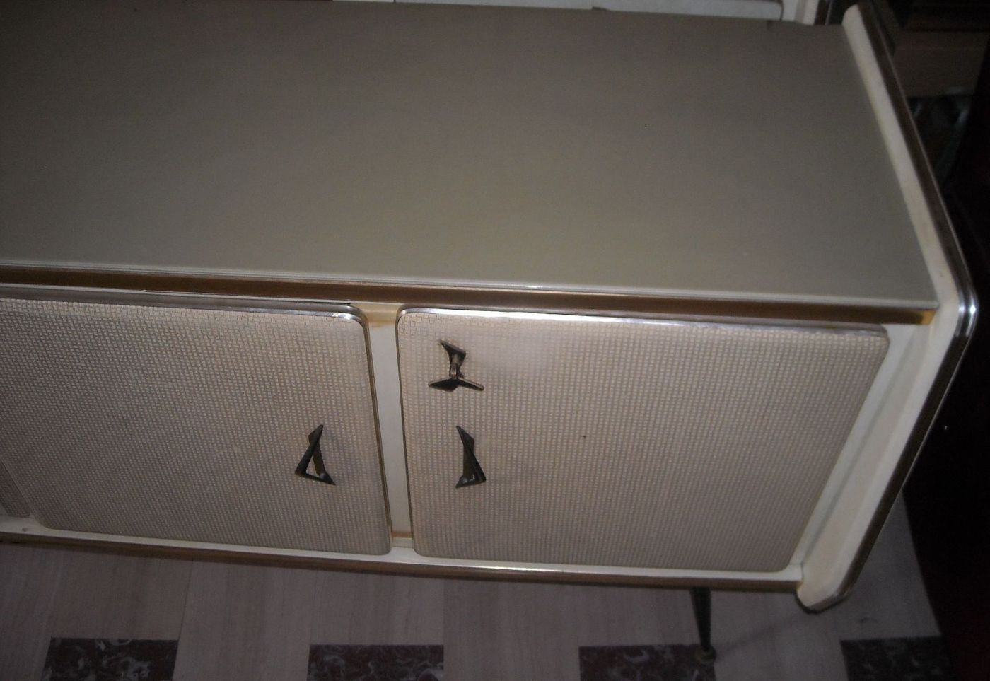 Credenza Modernariato Anni 50 Design Italiano 200 Cm Vetro Metallo