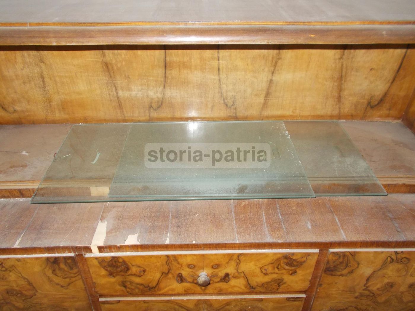 Credenza Modernariato Anni 50 60 In Radica Con Vetrina