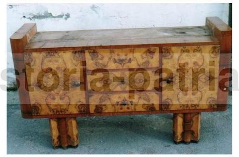 Credenza Vintage Anni '50 In Radica Con Vetrina Mobile Design