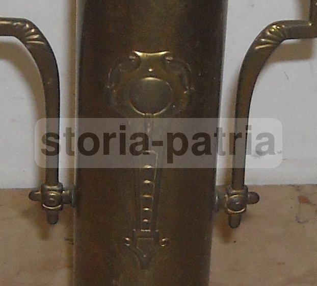 Portafiori Liberty In Metallo Brunito Primi '900