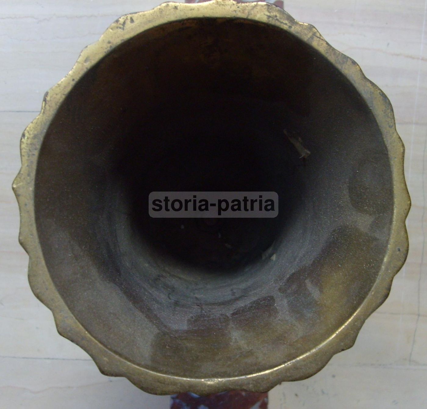 Vaso Soprammobile Art Deco In Metallo E Marmo, Anni '30 '50