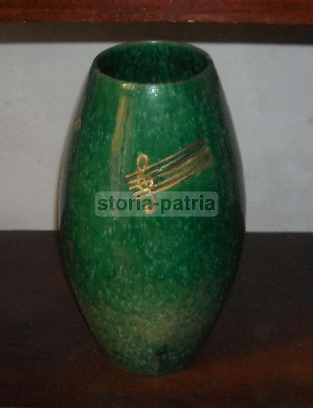 Vaso Decorativo In Ceramica Con Motivi Musicali CAT Italy, Anni '50