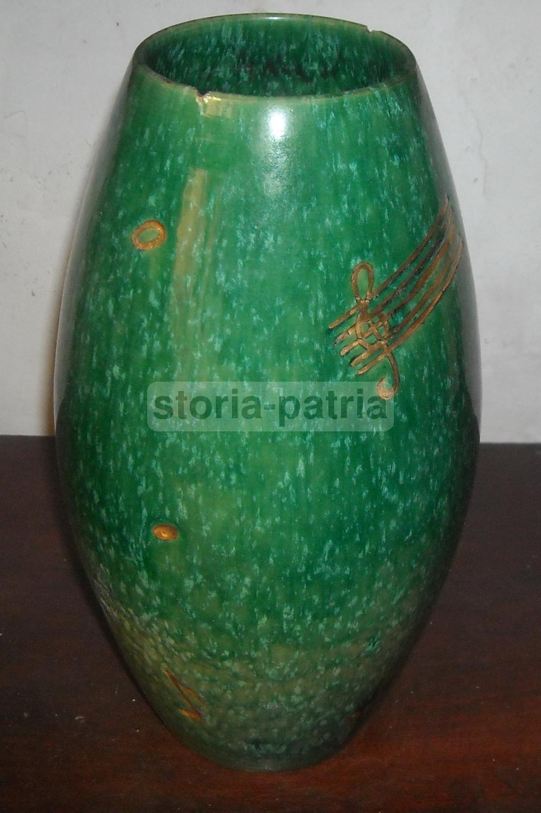 Vaso Decorativo In Ceramica Con Motivi Musicali CAT Italy, Anni '50