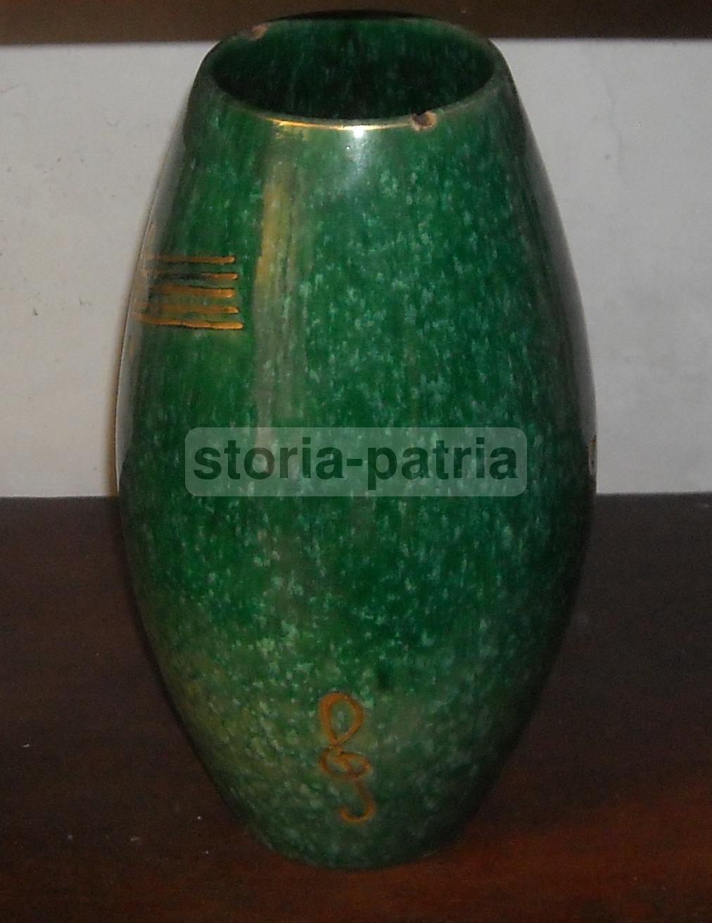 Vaso Decorativo In Ceramica Con Motivi Musicali CAT Italy, Anni '50