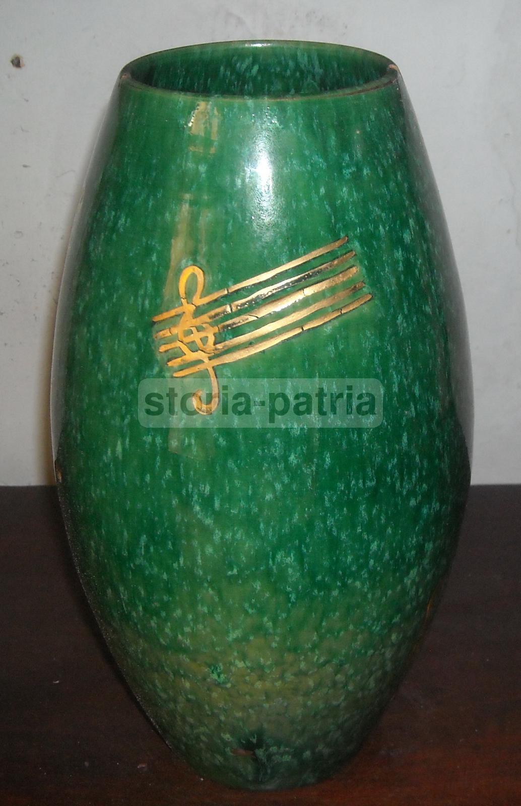 Vaso Decorativo In Ceramica Con Motivi Musicali CAT Italy, Anni '50