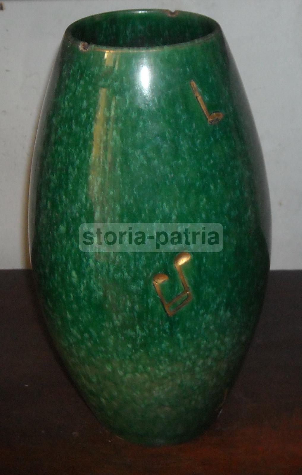 Vaso Decorativo In Ceramica Con Motivi Musicali CAT Italy, Anni '50