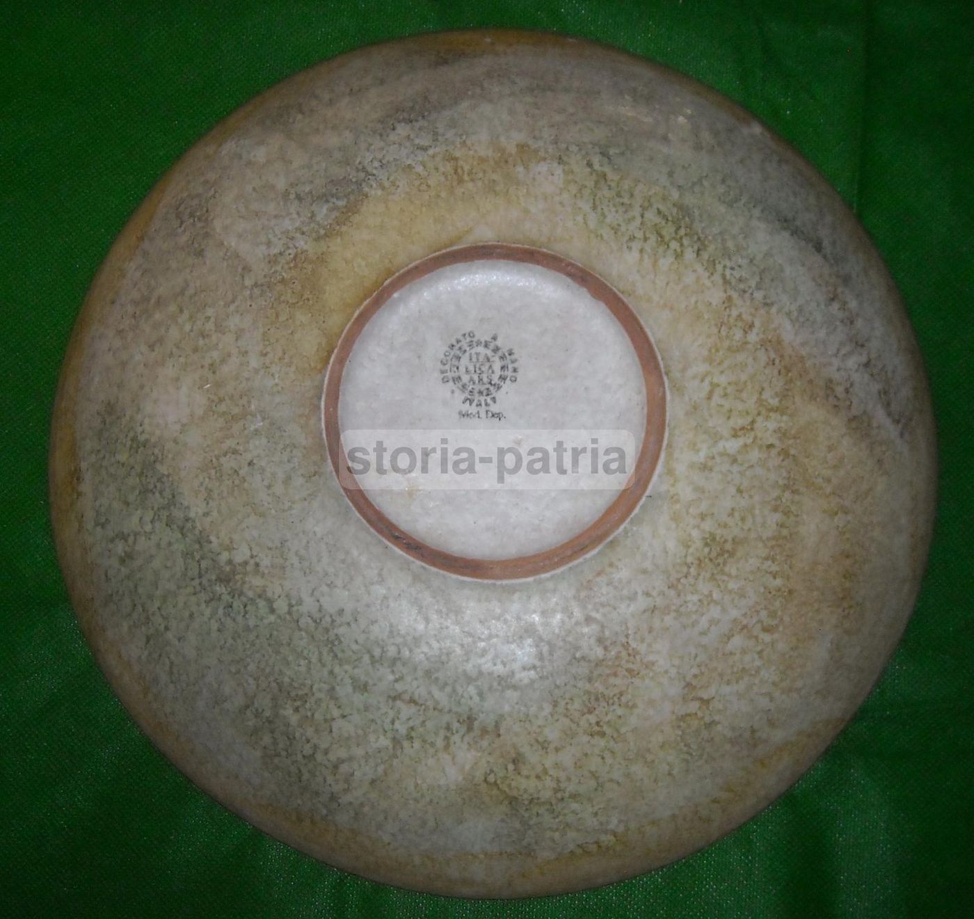 Grande Piatto In Ceramica Italica Ars, Anni '30, Con Cesto Di Frutta