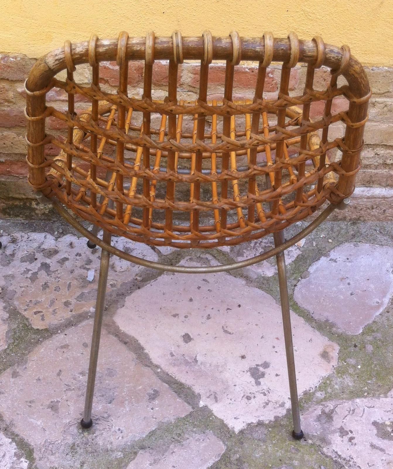 Sedia In Bambù Anni 50 Design Italiano Vintage Modernariato