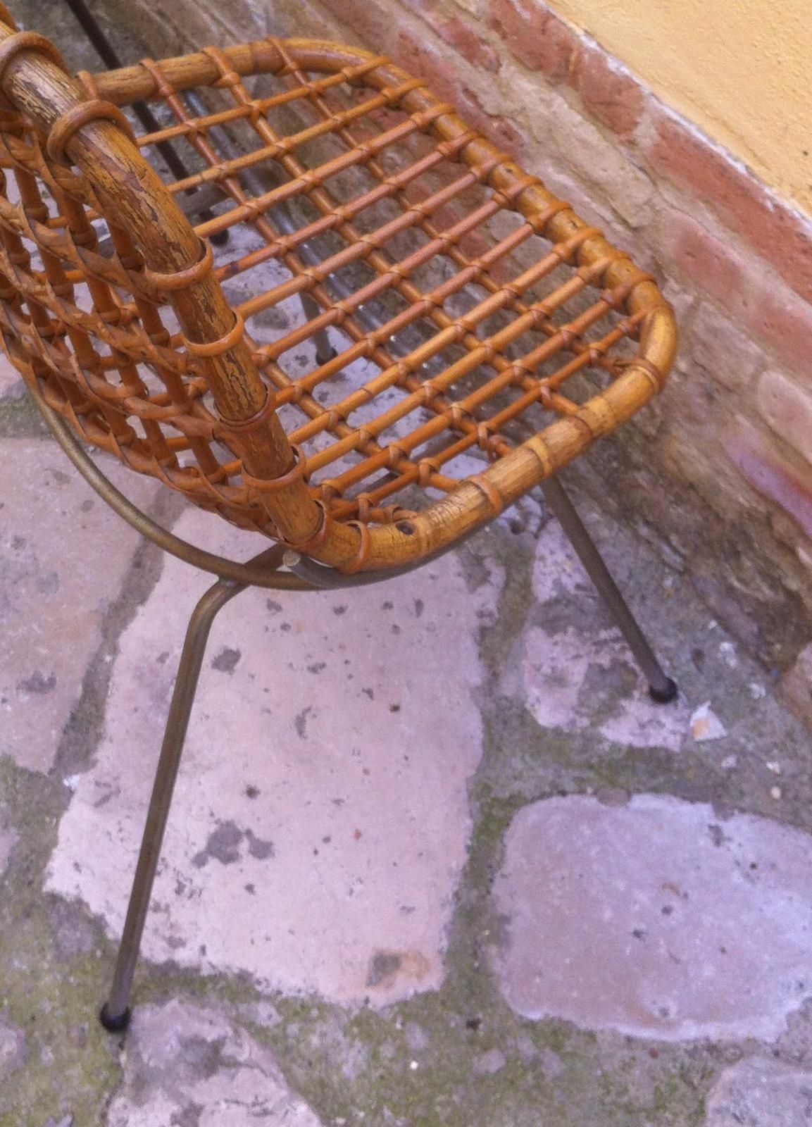 Sedia In Bambù Anni 50 Design Italiano Vintage Modernariato