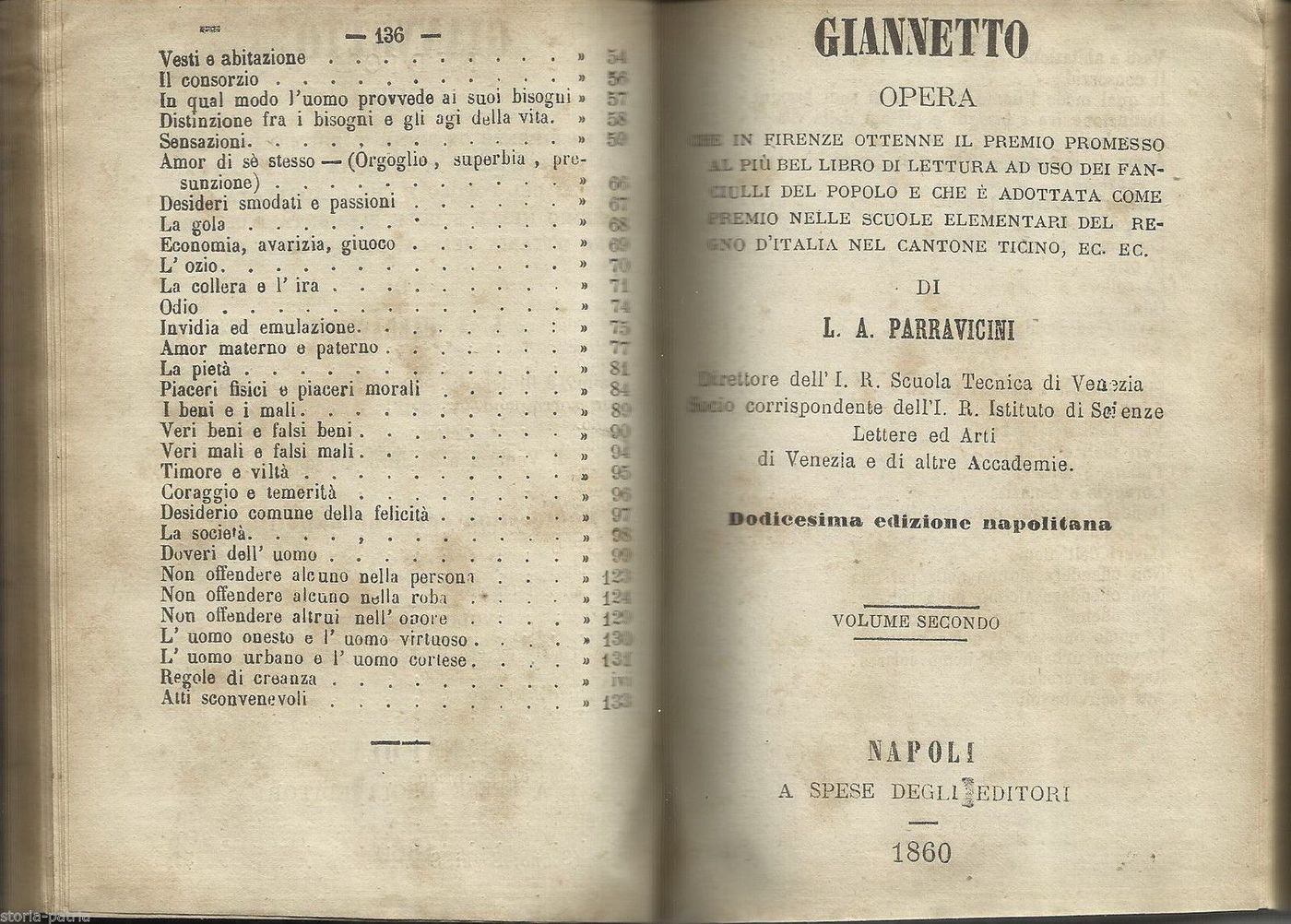 Giannetto Di Parravicini, Edizione Napoletana 1860, Quattro Volumi