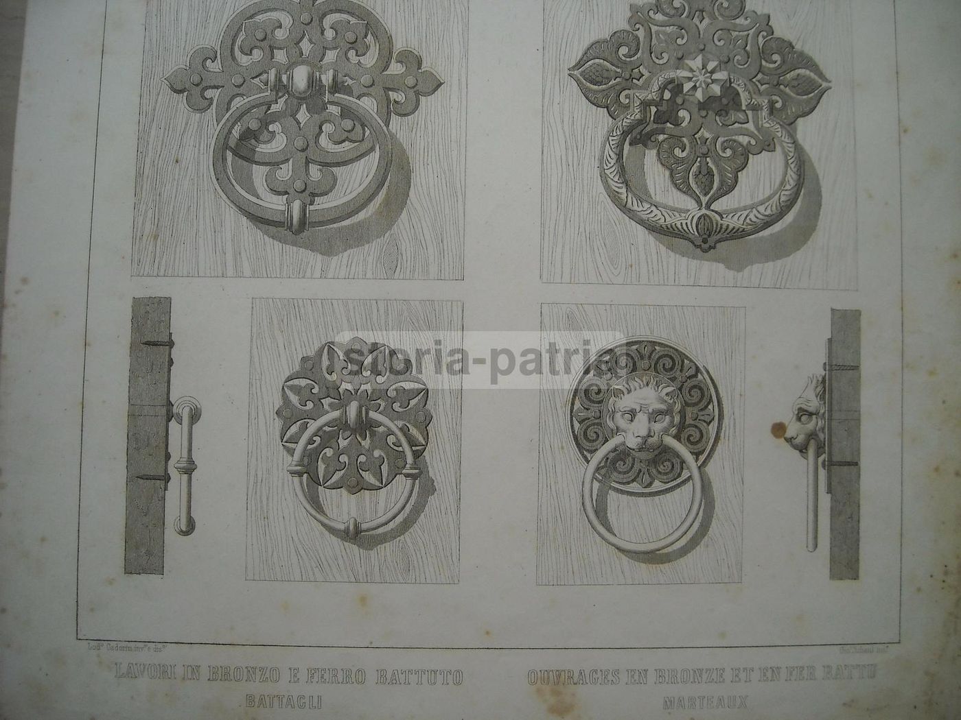 Stampa Antica Battagli Ferro Battuto Zuliani Cadorin 1864
