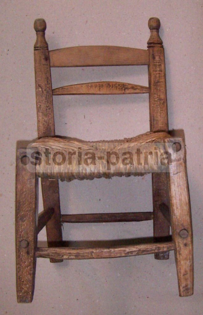 Antica Sedia Popolare In Legno E Paglia Artigianato Italiano