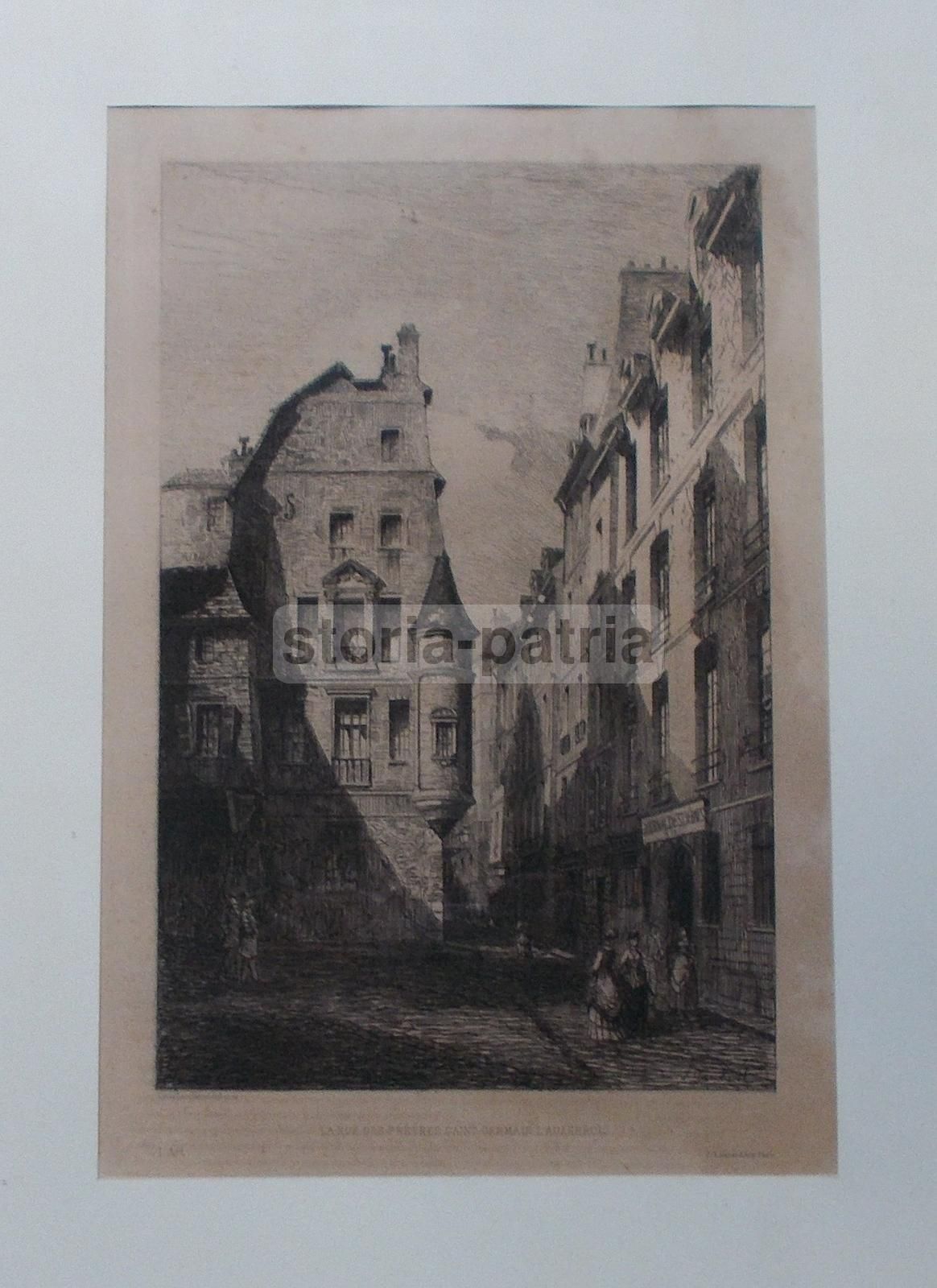 Incisione Originale Di Leon Gaucherel, Saint Germain L'Auxerrois, 1881