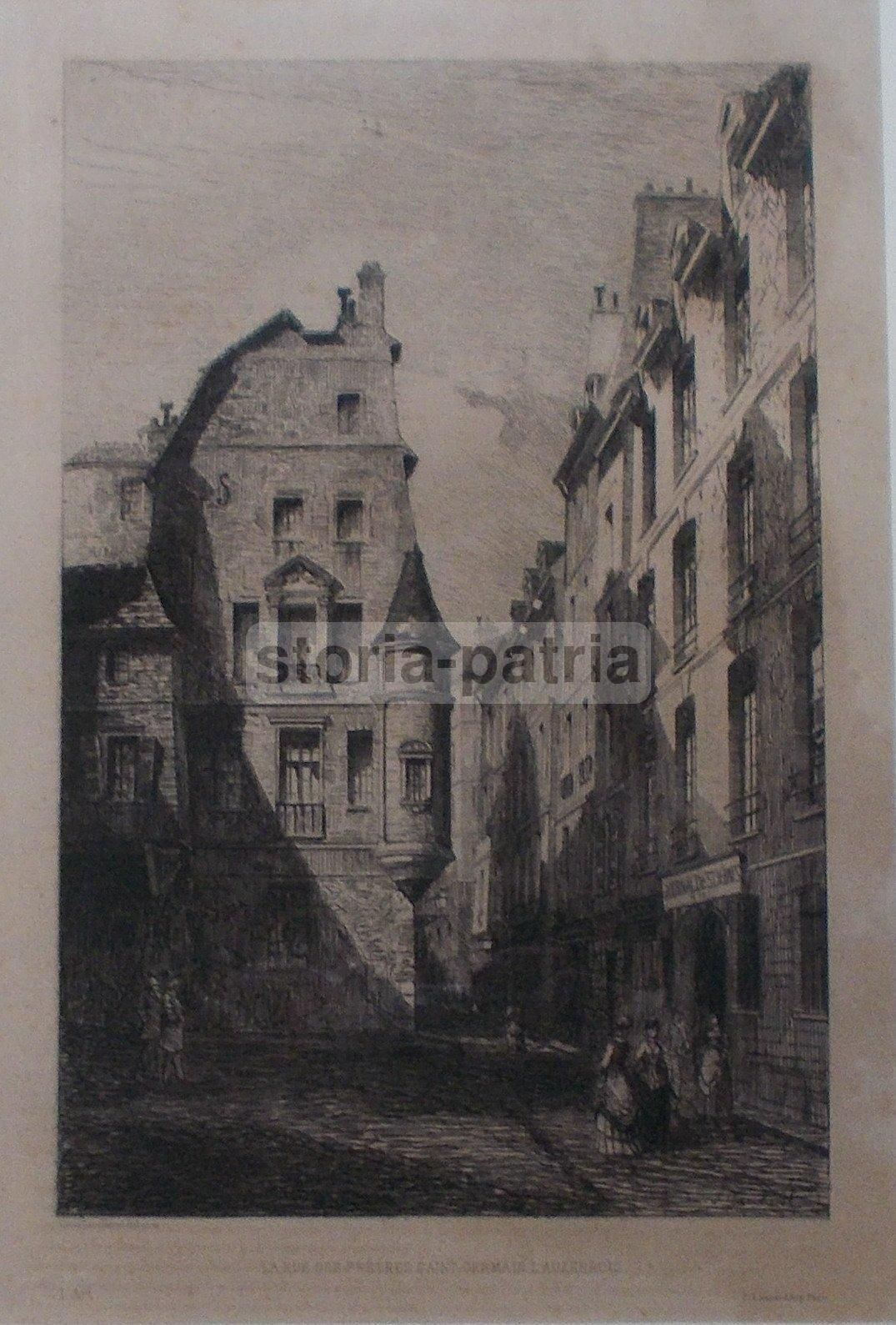 Incisione Originale Di Leon Gaucherel, Saint Germain L'Auxerrois, 1881