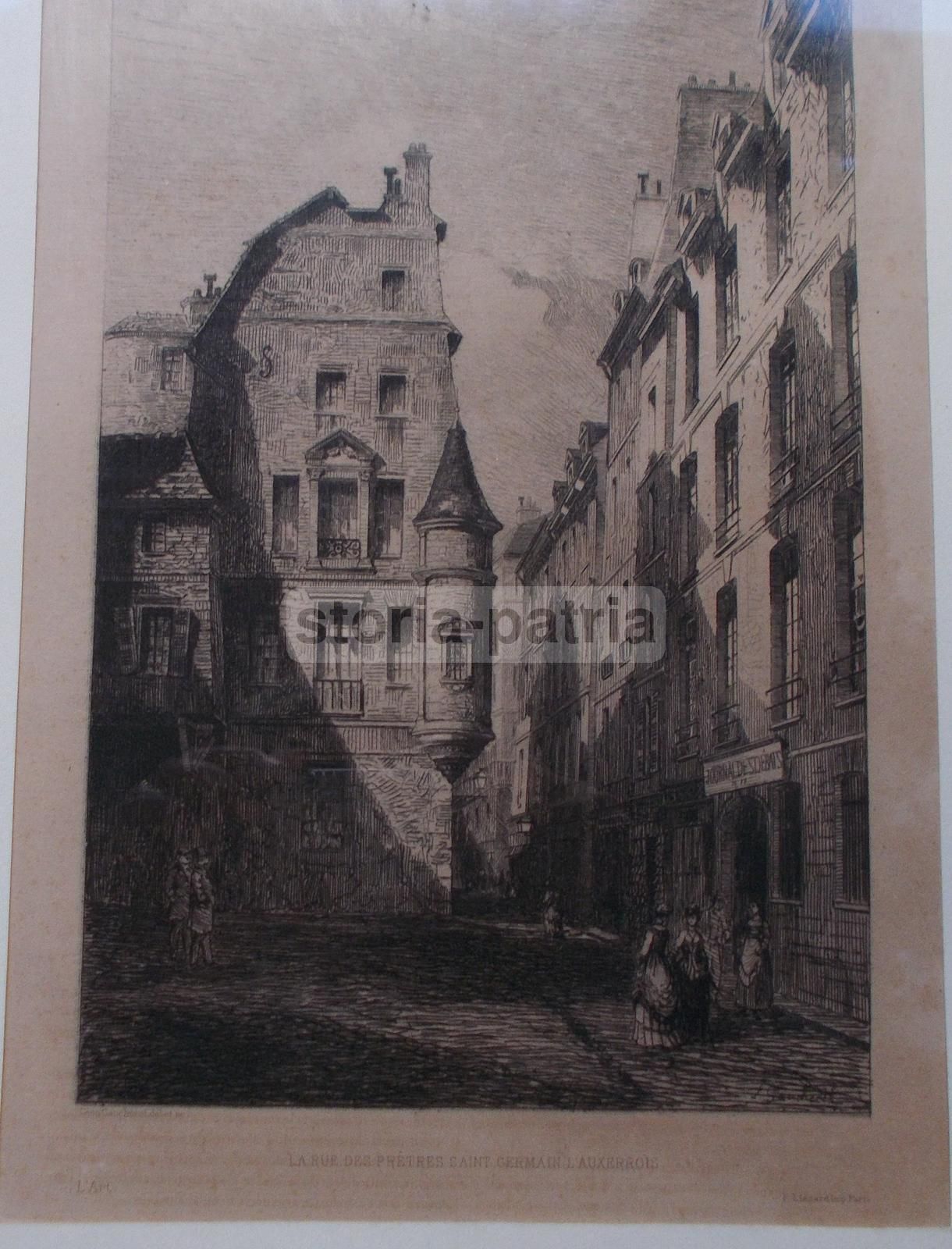 Incisione Originale Di Leon Gaucherel, Saint Germain L'Auxerrois, 1881
