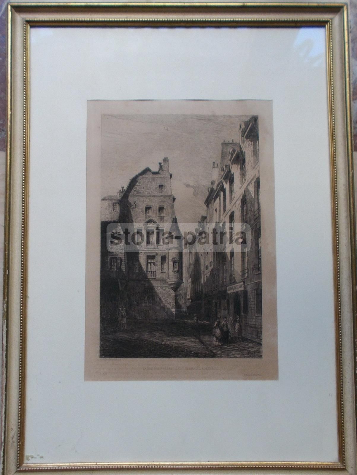 Incisione Originale Di Leon Gaucherel, Saint Germain L'Auxerrois, 1881