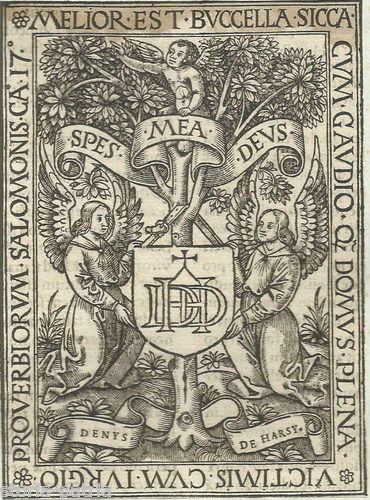 Incisione Antica Dei Proverbi Di Salomone Di Denys De Harsy, XVI Secolo