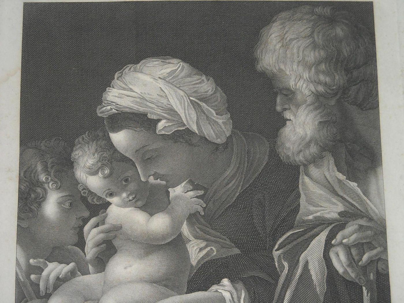 Sacra Famiglia Di Bartolomeo Schedoni, Incisa Da Raffaele Estevan Con Stemma Borbonico