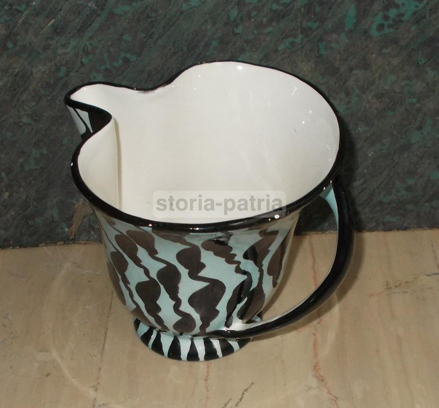 Vaso Coronetti Cunardo In Ceramica Policroma, Anni '50