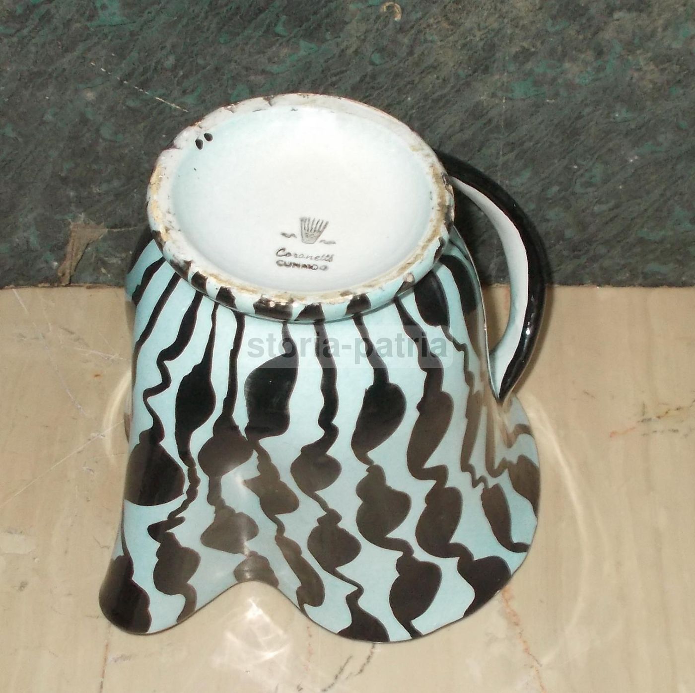 Vaso Coronetti Cunardo In Ceramica Policroma, Anni '50